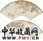 花元 花鸟 扇面 设色纸本
