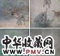 江宏伟 1996年作 花鸟(1套4件) 镜框 设色纸本