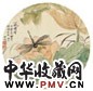 金雪野 一池清香 圆光 设色纸本