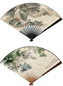 樊伯炎 庞左玉 己丑(1949年)作 松溪话旧图 花卉 成扇 设色纸本
