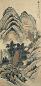 王愫 1746年作 林泉高逸 立轴 设色纸本