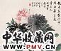 巢勋 牡丹 镜心 纸本