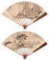 沙山春 金心兰 1892年作 梅窗放鹤 水墨山水 成扇 设色纸本
