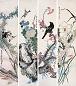 沙山春 庚子(1900年)作 花鸟(4张) 镜心 设色纸本