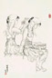 徐启雄 白描人物 立轴 纸本