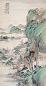 徐曦 1930年作 暮山为黛 立轴 设色纸本