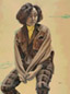 喻红 1989年 米色的肖像 布面 油画