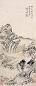 王撰 1676年作 溪桥落照 立轴 水墨纸本