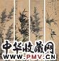 夏翚 兰竹 四屏 水墨纸本