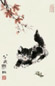 陈雨田 猫 镜心 水墨纸本