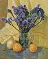 闵希文 1998年作 瓶花与水果 油彩·画布