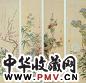吴规臣 群芳争妍图 四屏