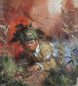 崔开玺 1977年 遵守纪律的模范—邱少云 布面油画