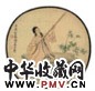 古一舟 人物 团扇 设色绢本