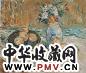 胡善余 瓶花与桃 布面油彩