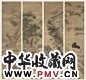 刘用烺 动物 四屏 设色绢本