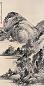 萧俊贤 1917年作 江柳村舍图 立轴 墨色纸本