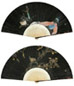 1834年 王泽 雀登枝菊图并斜倚熏笼坐到明 成扇 描金设色纸本