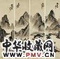 曾衍东 山水 四屏