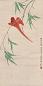 金章 戊辰(1928年)作 绛羽涵青 立轴 设色绢本