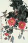 宋克君 花鸟 立轴 纸本