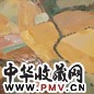 白羽平 1998年作 山下村庄 布面油画