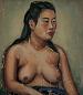 关紫兰 中国第一位女模特的肖像 布面 油彩