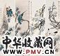 倪墨耕 花鸟(4幅) 镜心 设色纸本