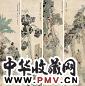 倪墨耕 1909年作 琴棋书画图 四屏 设色纸本