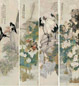 任阜长 花鸟 四屏 设色纸本