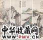 汪仲山 四季山水屏 堂屏 设色纸本