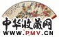 武曾保 碧桃满树 成扇 设色纸本