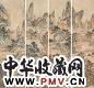陈靖 山水 条屏 设色纸本