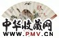 丁慕冰 1934年作 耄耋图 扇面 设色笺本
