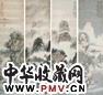 丁愚 四季山水 四屏 纸本、设色