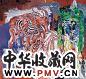 贾涤非 2001年作 浴盆旁的动物 布面 丙稀