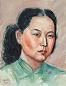 倪贻德 1946年 女青年像 纸本水彩