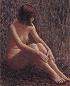 王征骅 1987年 坐着的女人体 布面 油画