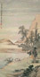 薛益 1748年作 青溪牧牛图 立轴 设色纸本