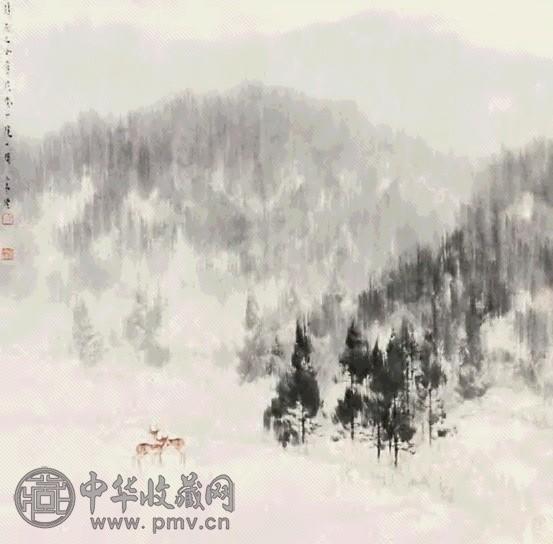 宋涤 1985年作 山水 立轴 设色纸本