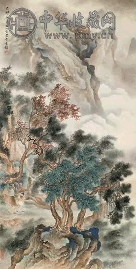 王心竟 1939年作 风雨钓归图 立轴 设色纸本