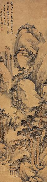 杨逸 1925年作 层峦迭嶂图 立轴 设色纸本