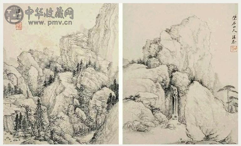 汪恭 山水 镜心 纸本