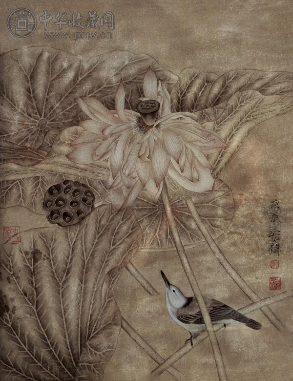 江宏伟 工笔花鸟 镜心 设色纸本
