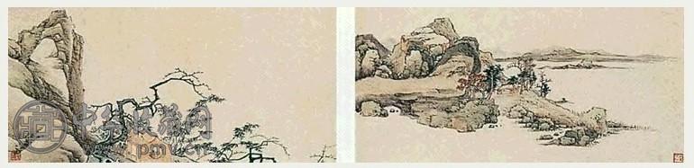 高简 山水 轴