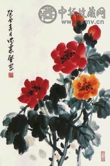 沈柔坚 花卉 立轴 纸本