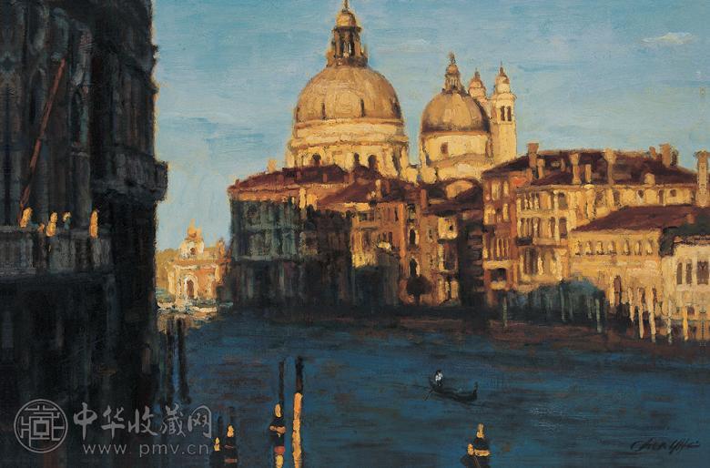 陈逸飞 威尼斯水乡 油画 画布