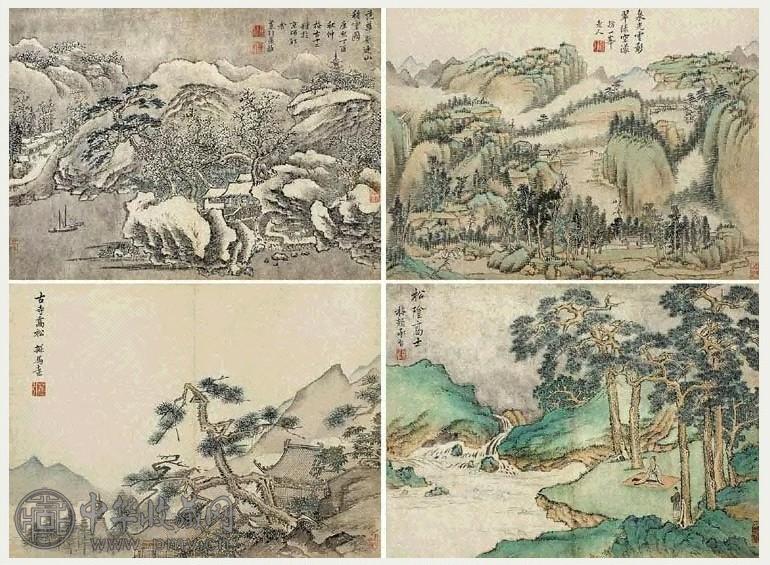 徐晟雅 拟古山水 册页(12开选4)