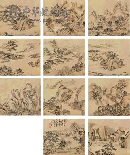 瑶华道人弘旿 山水 册页(10开) 纸本