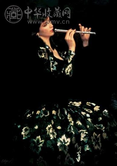 陈逸飞 1994年 音乐家肖像 布面油画